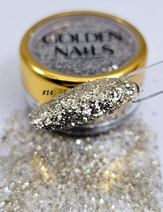 MIX GLITTERY #14 GOLDEN NAILS